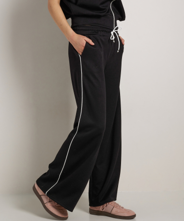 wide fit broek met tapestreep