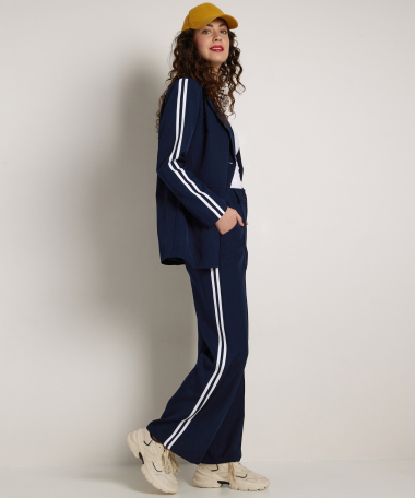 wide fit broek met streepbanen