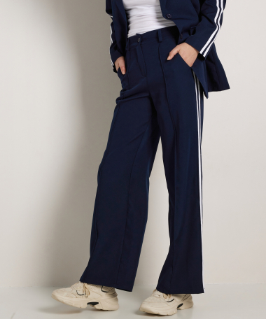 wide fit broek met streepbanen