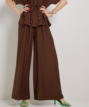 uni wide fit broek met strikje