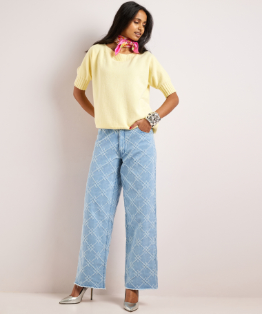 wide fit jeans met patroon