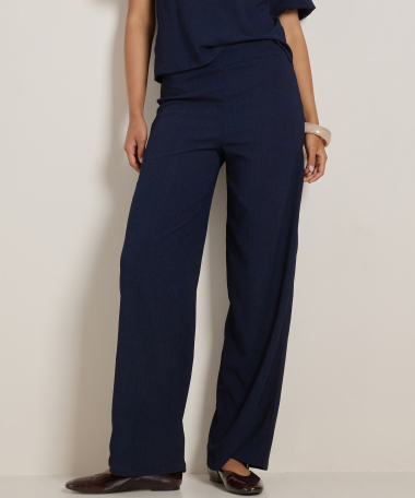 uni wide fit broek met structuur
