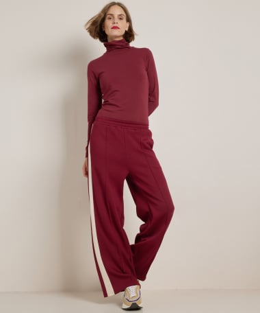 wide fit broek met streepbaan