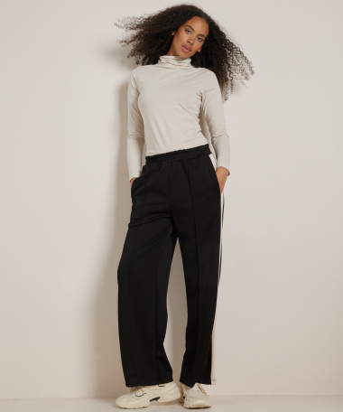 wide fit broek met streepbaan