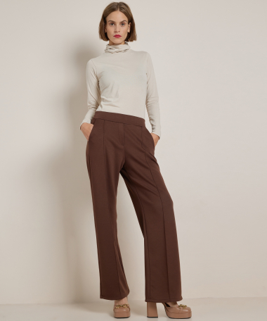 uni wide fit broek met naad