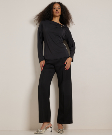 uni wide fit broek met naad