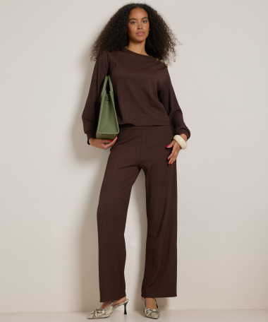wide fit broek met structuur