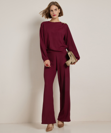 wide fit broek met structuur