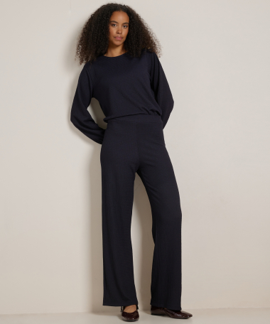 wide fit broek met structuur