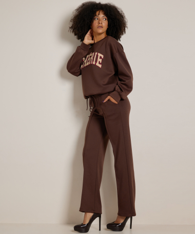 uni wide fit broek met naad