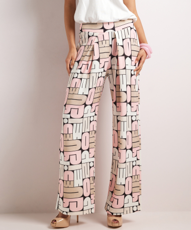 wide fit broek met print