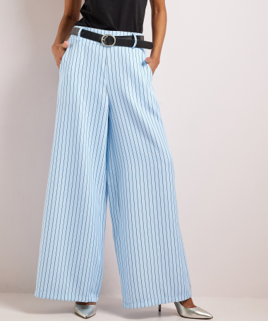 wijde broek strepen en riem