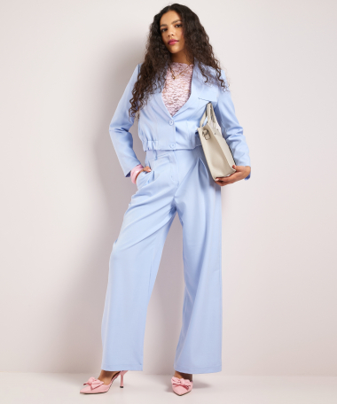 wijde pantalon met plooien