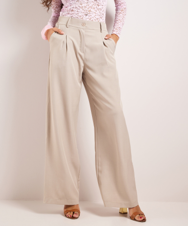 wijde pantalon met plooien