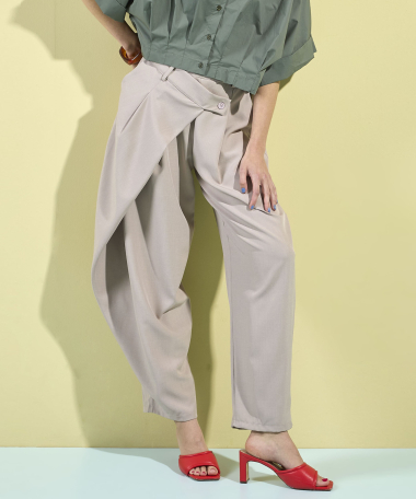 wijde pantalon met overslag