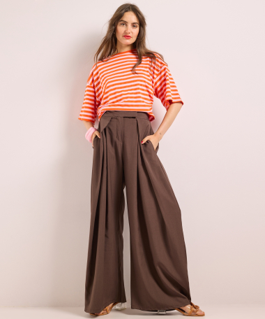 wijde pantalon met plooien