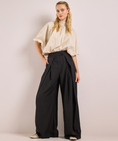 wijde pantalon met plooien