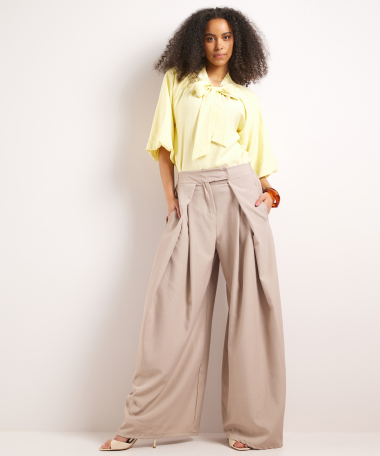 wijde pantalon met plooien