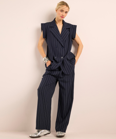 wide fit pantalon met strepen