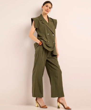 wide fit pantalon met strepen