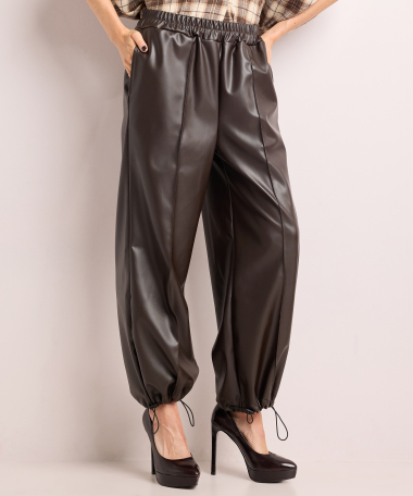 balloon fit broek lederlook