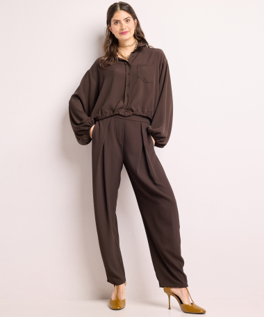balloon fit broek met plooien