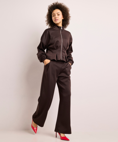wide fit broek met plooi