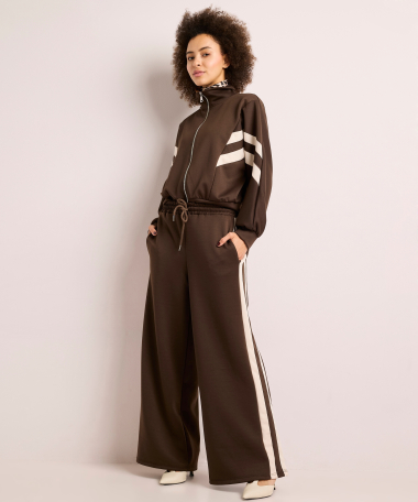 wide fit broek met strepen