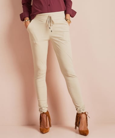 slim fit broek travelstof