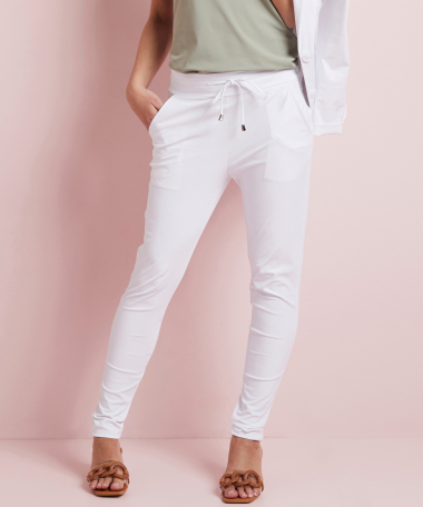 slim fit broek travelstof