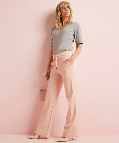 wide fit broek travelstof