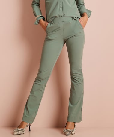 flared fit broek travelstof