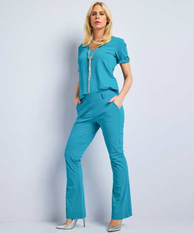 flared fit broek travelstof