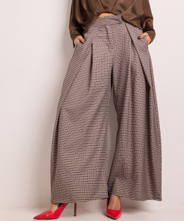 wijde pantalon met ruiten dessin