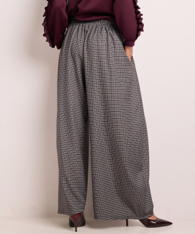 wijde pantalon met ruiten dessin