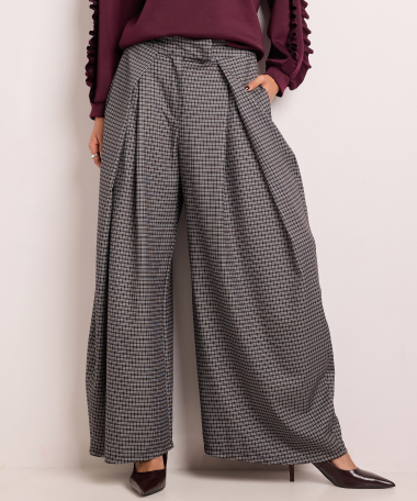 wijde pantalon met ruiten dessin