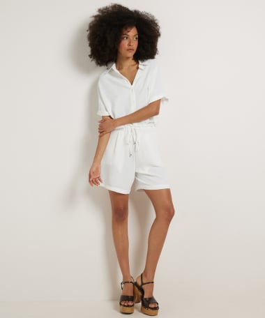 wijde short met strikje
