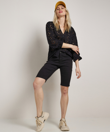 uni slim fit stretch twill bermuda