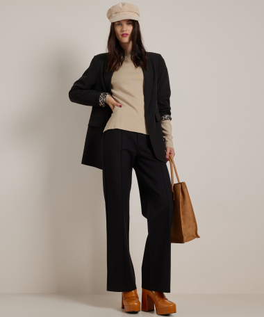 blazer met panterprint voering