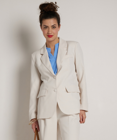 uni blazer met dubbele knoop