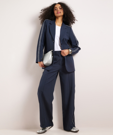 blazer met glitterstreep
