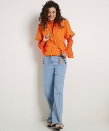 overslag blazer met strik
