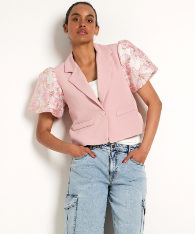 blazer met trendy korte mouw