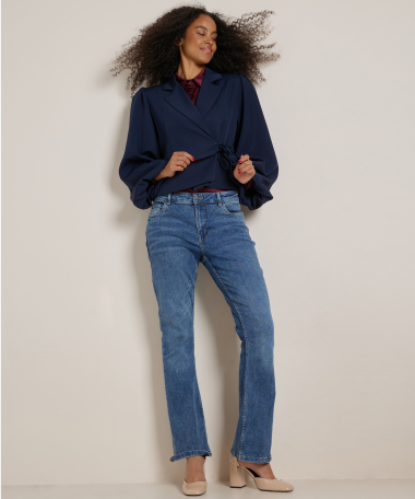 overslag blazer met pofmouw