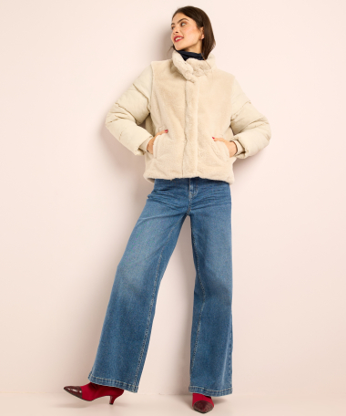 faux fur jasje ski mouw