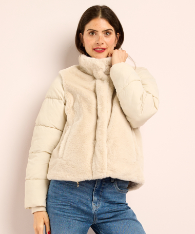 faux fur jasje ski mouw