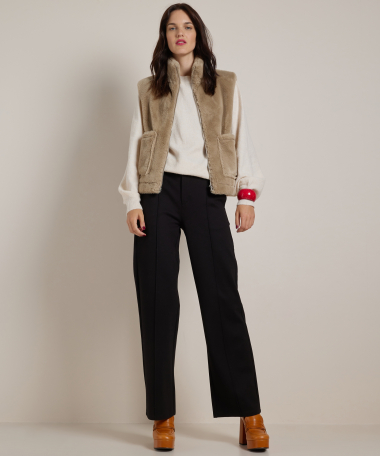faux fur gilet met rits