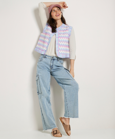gilet met zigzagprint