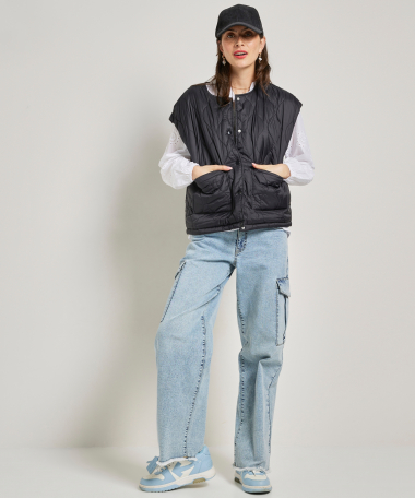 oversized doorgestikt gilet