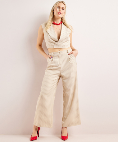 kort gilet met strepen dessin